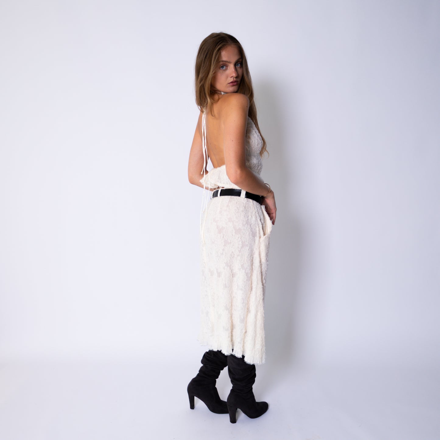 A-Line Midi Skirt with Pockets