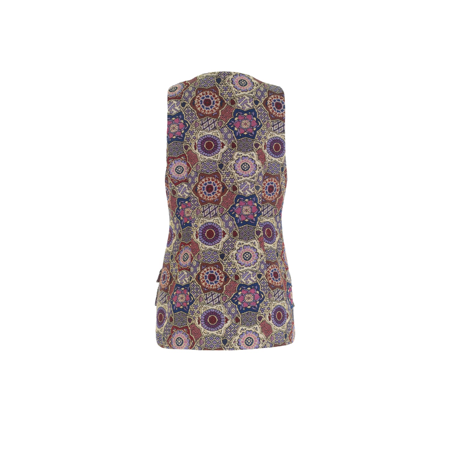 Multicolor Long Vest with Pockets