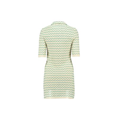 Light Weight Short Sleeve Button Up Cotton Knit Tennis Dress Green