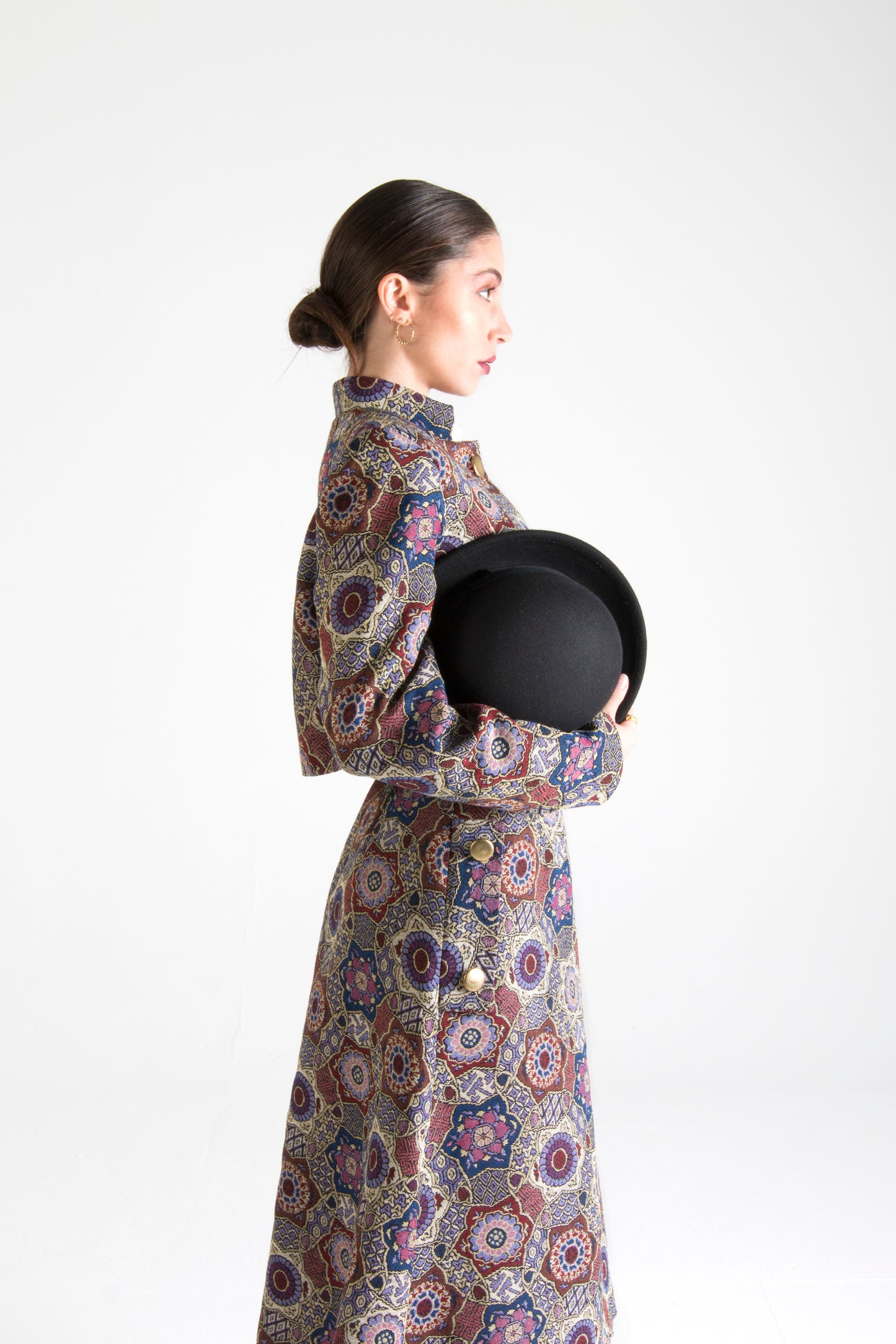 Multicolor Cropped Jacket with Pockets Indigo