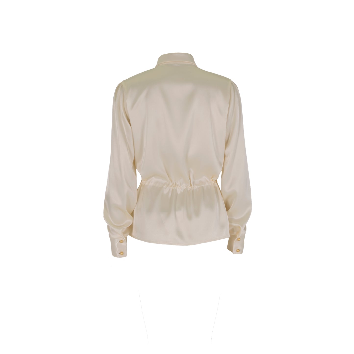 Long Sleeve Silk Shirt White