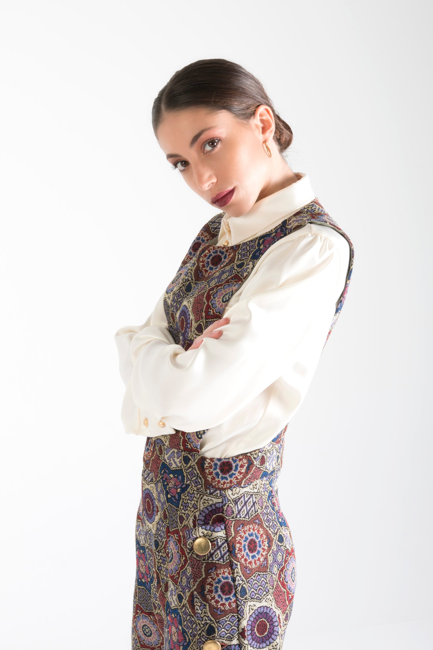 Multicolor Long Dungarees with Pockets