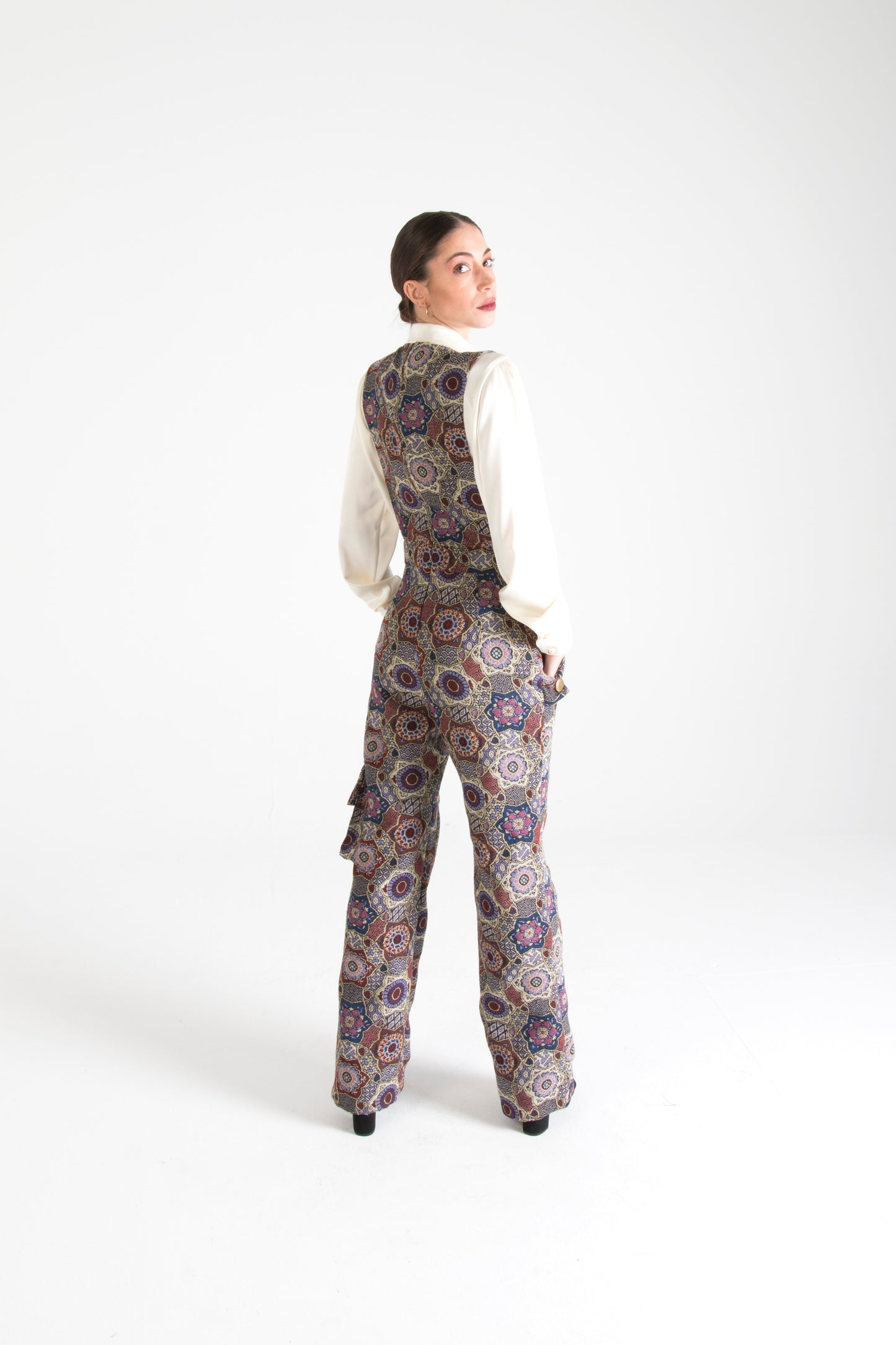Multicolor Long Dungarees with Pockets