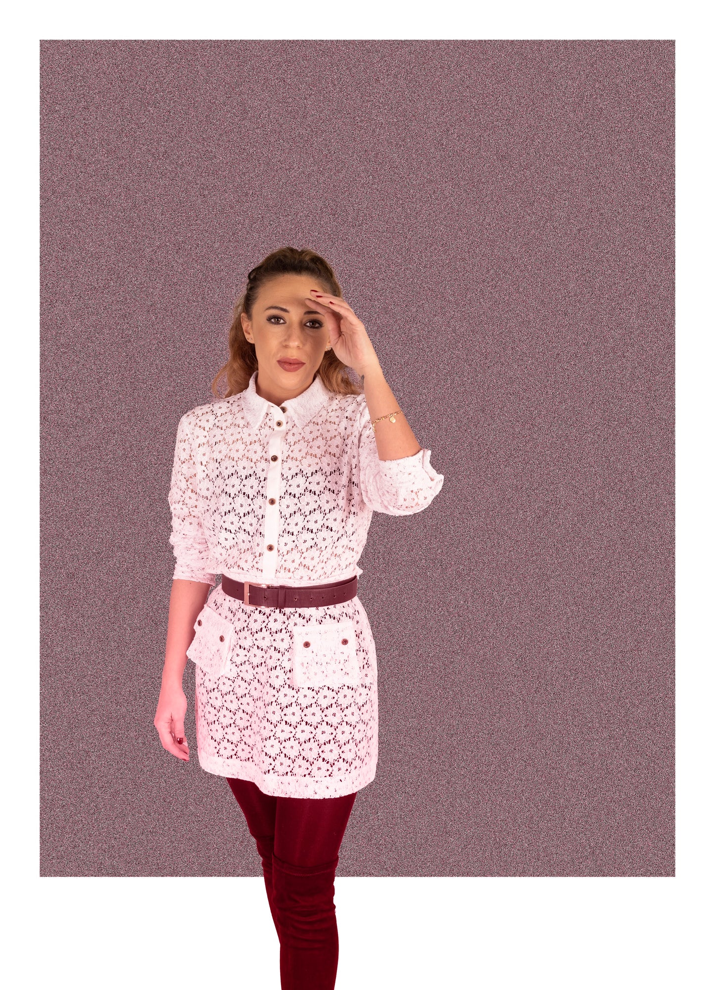 White Cotton Lace Mini Skirt