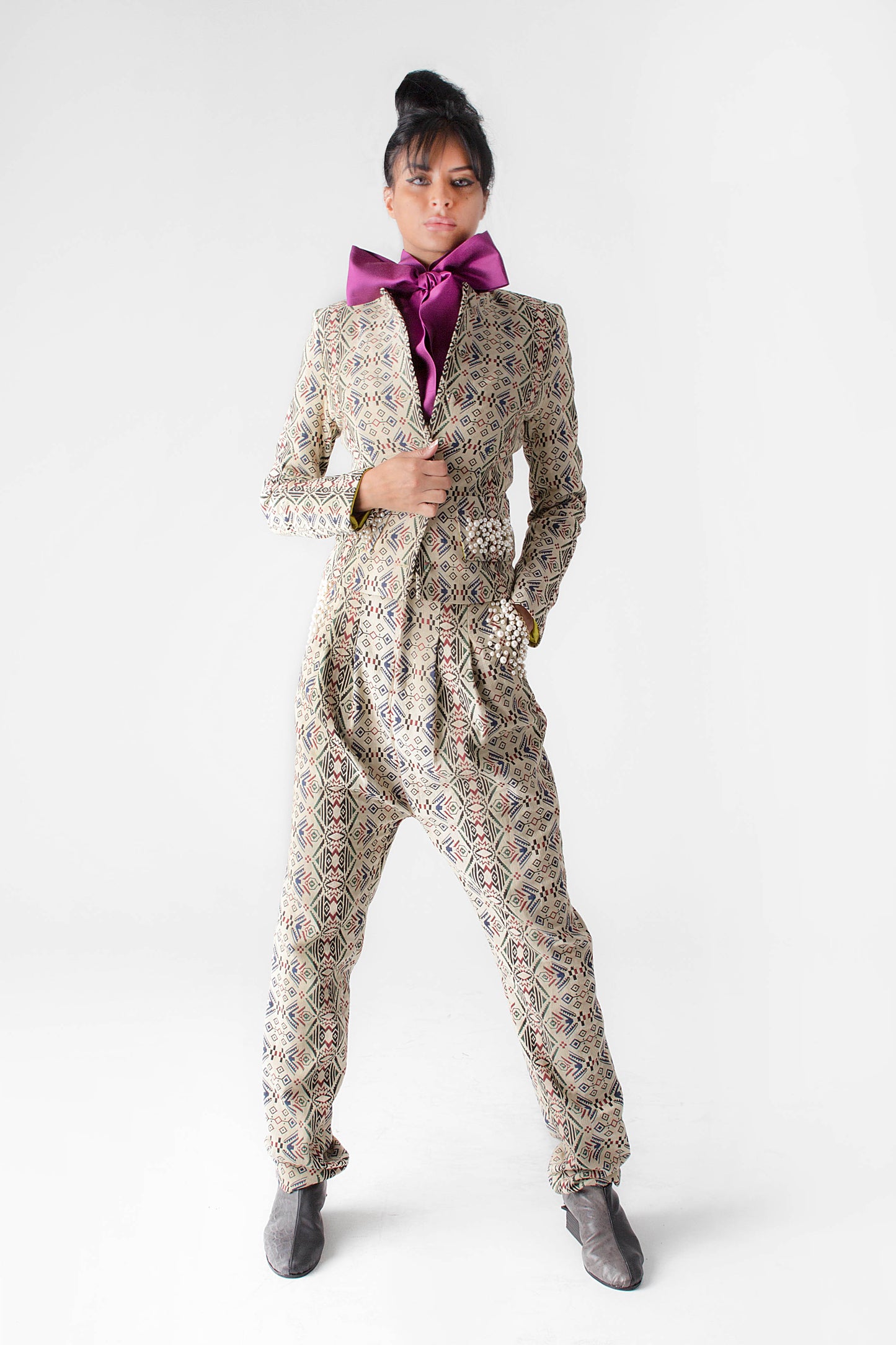 Women's long cargo trousers