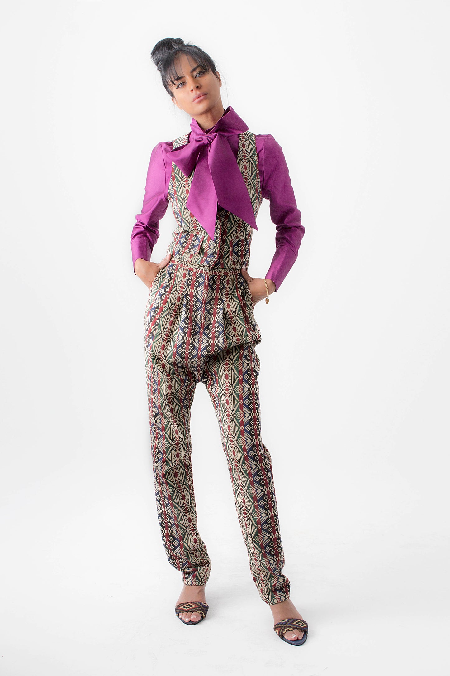 Women's long cargo trousers