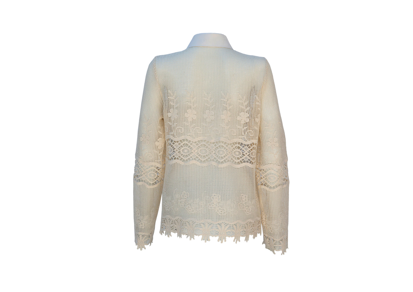 Long Sleeve Cotton Mesh Button Up Shirt