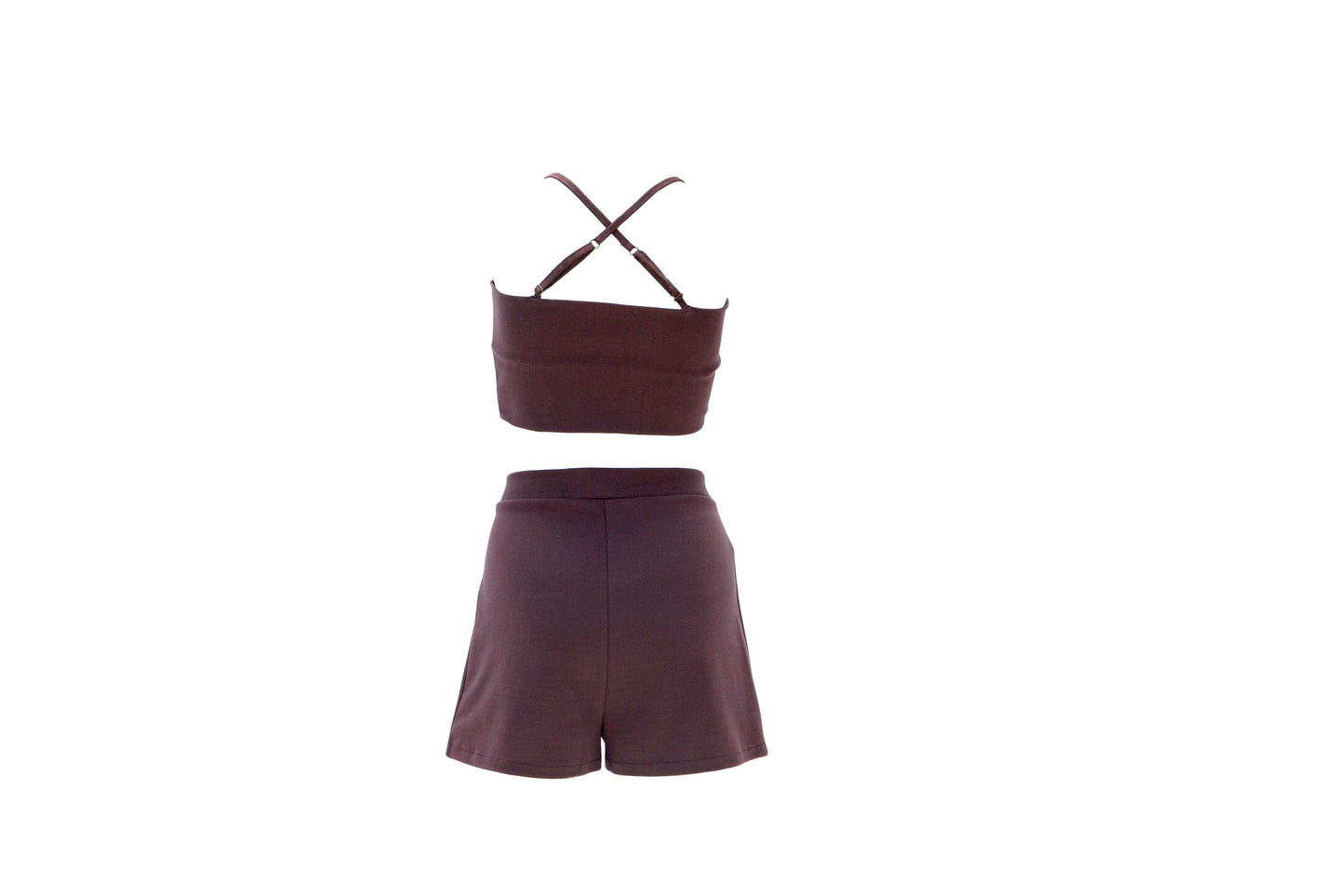 Maroon Brown Shorts and Top Set