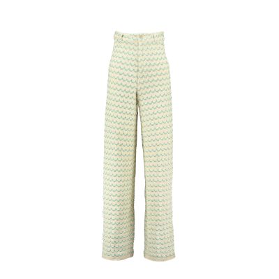 relax baby be cool cotton knit wide trousers green