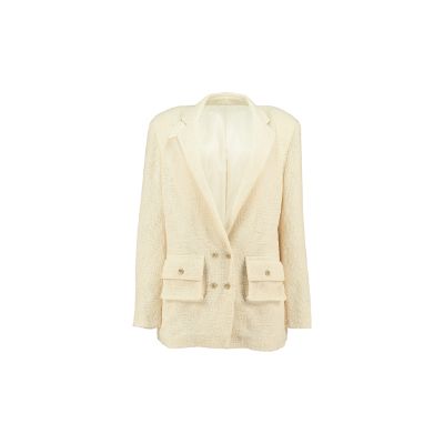 Light Weight Cotton Knit Oversized Blazer Sand