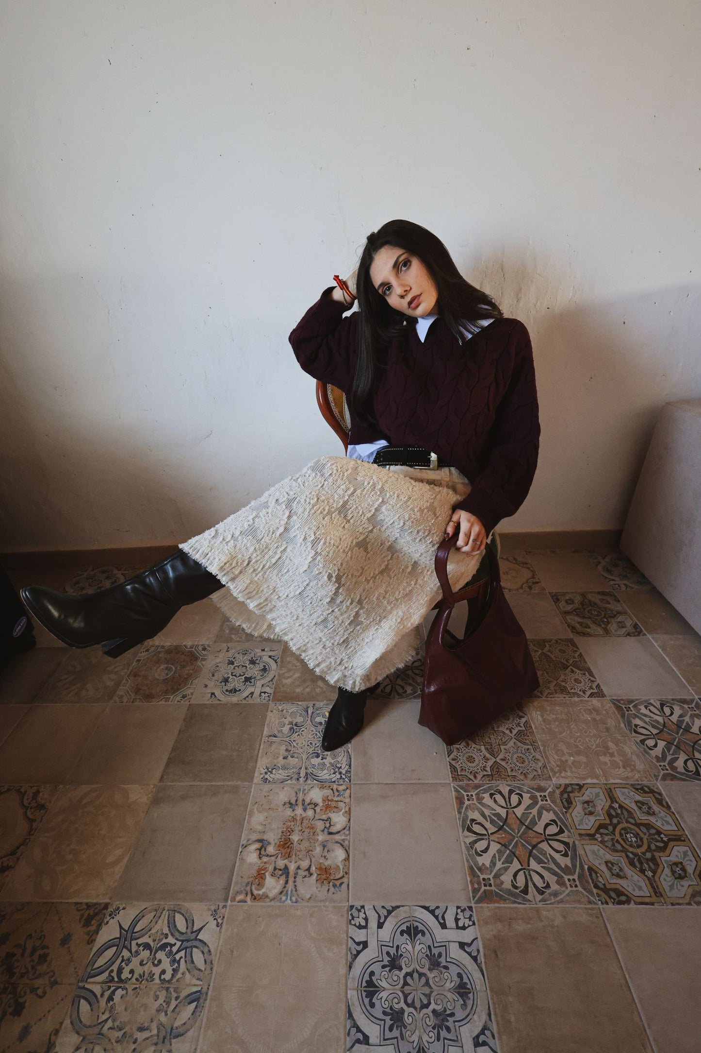 A-Line Midi Skirt with Pockets