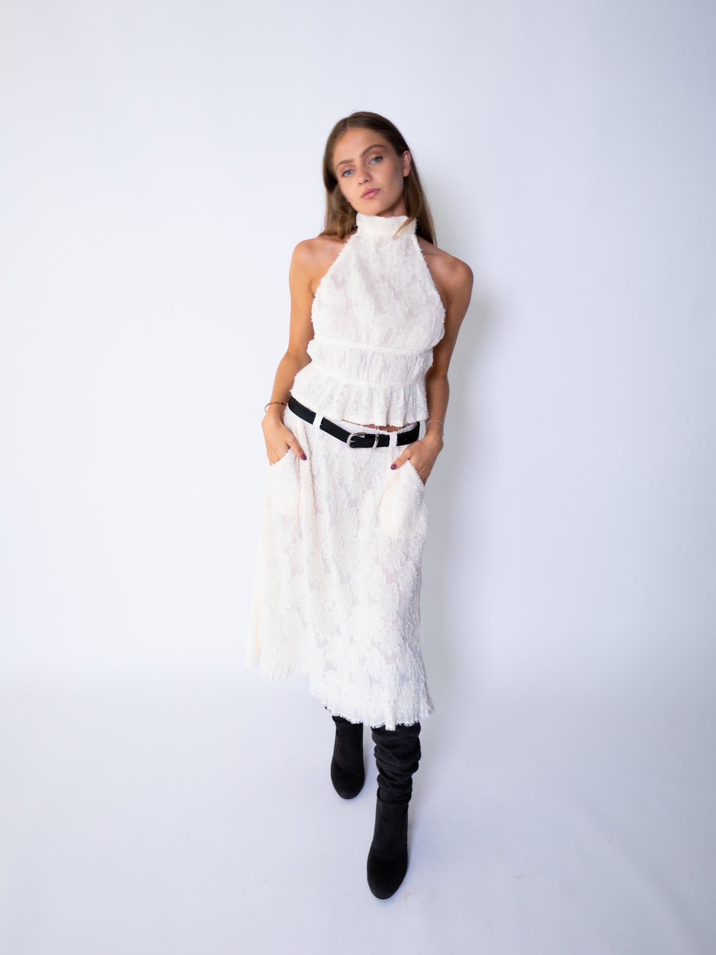 A-Line Midi Skirt with Pockets