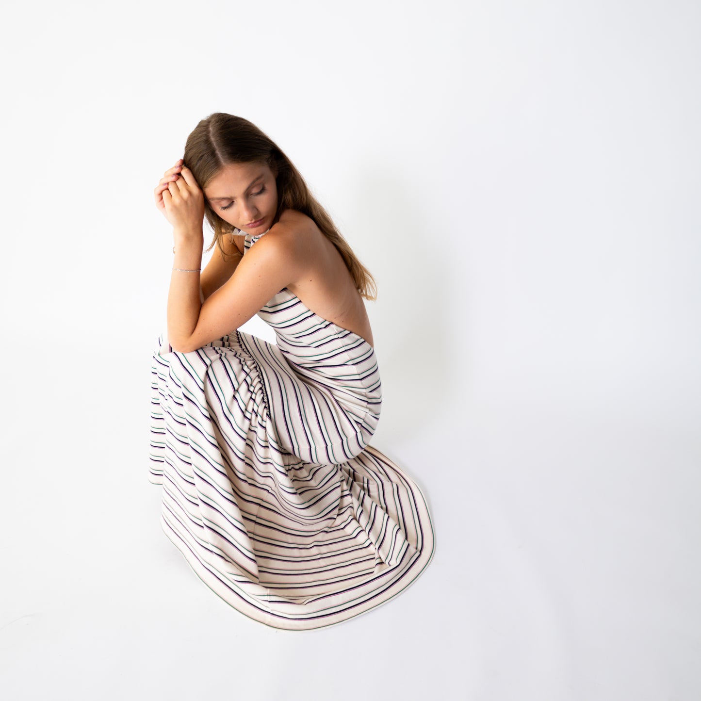 Open Back Cotton Rib Maxi Dress