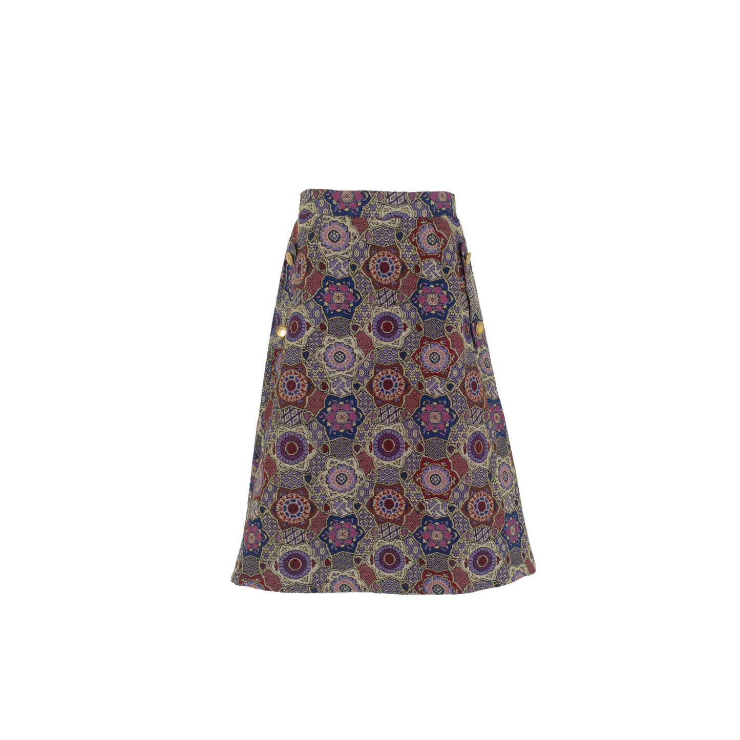 Multicolor Midi Skirt with Pockets Indigo