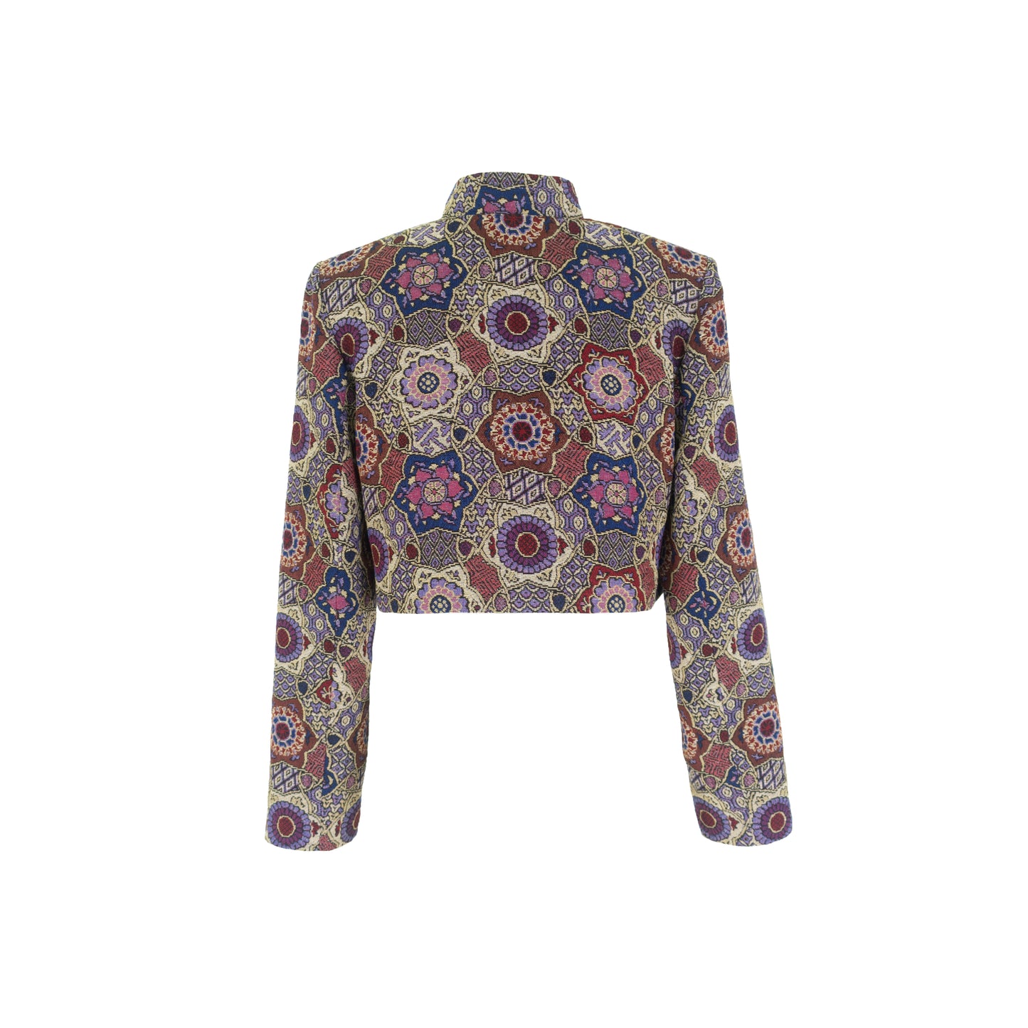 Multicolor Cropped Jacket with Pockets Indigo