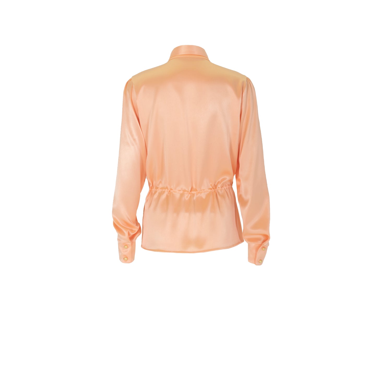 Long Sleeve Silk Tie Up Blouse Pink - PRE ORDER