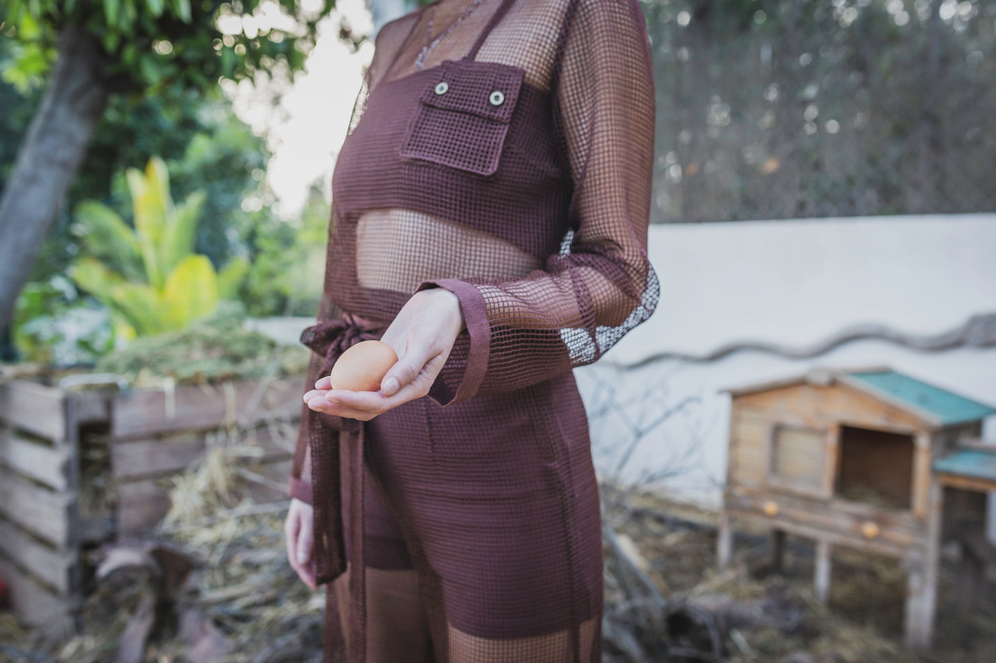 Maroon Brown Shorts and Top Set