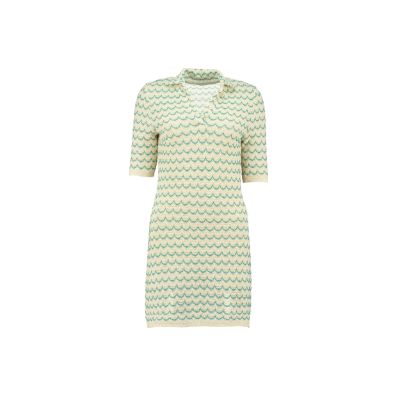 relax baby be cool cotton knit tennis dress green cream
